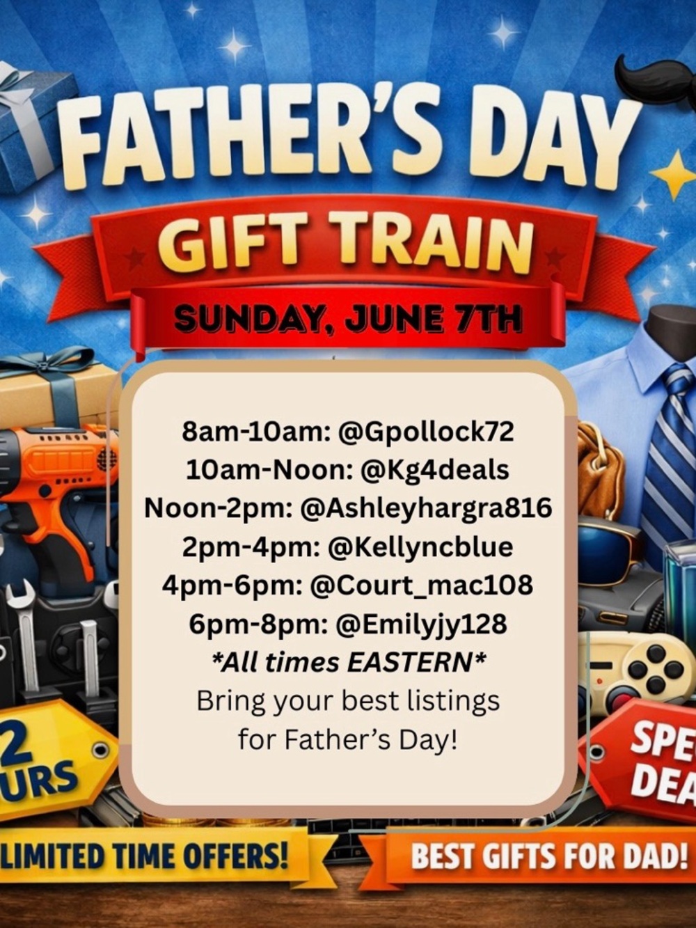 FATHER’S DAY GIFT TRAIN - June 7th - ALL DAY